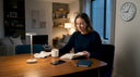 Woman relaxing in evening routine for sleep