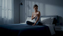 Evening routine applying sleep patch on arm