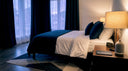Cozy bedroom optimized for sleep environment