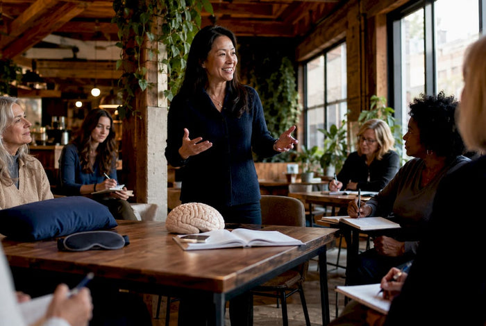 Sleep educator teaching community class