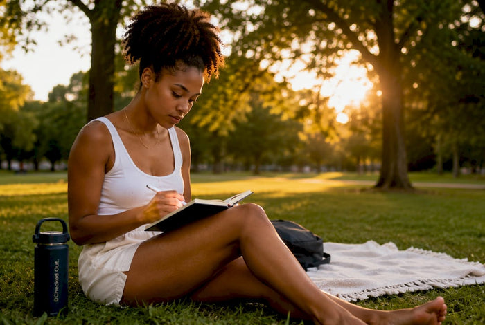 Woman journaling morning sleep routine