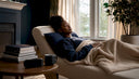 Woman peacefully sleeping in cozy bedroom